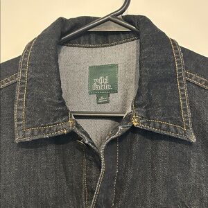 wild fable Dark Indigo Denim Vest with Yellow Contrast Stitching